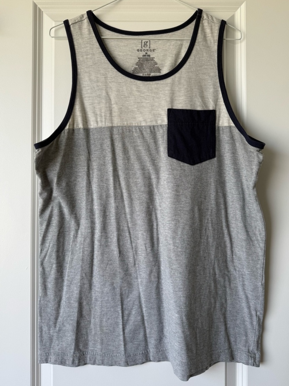 George Two-Tone Gray Tank with Black Trim and Pocket